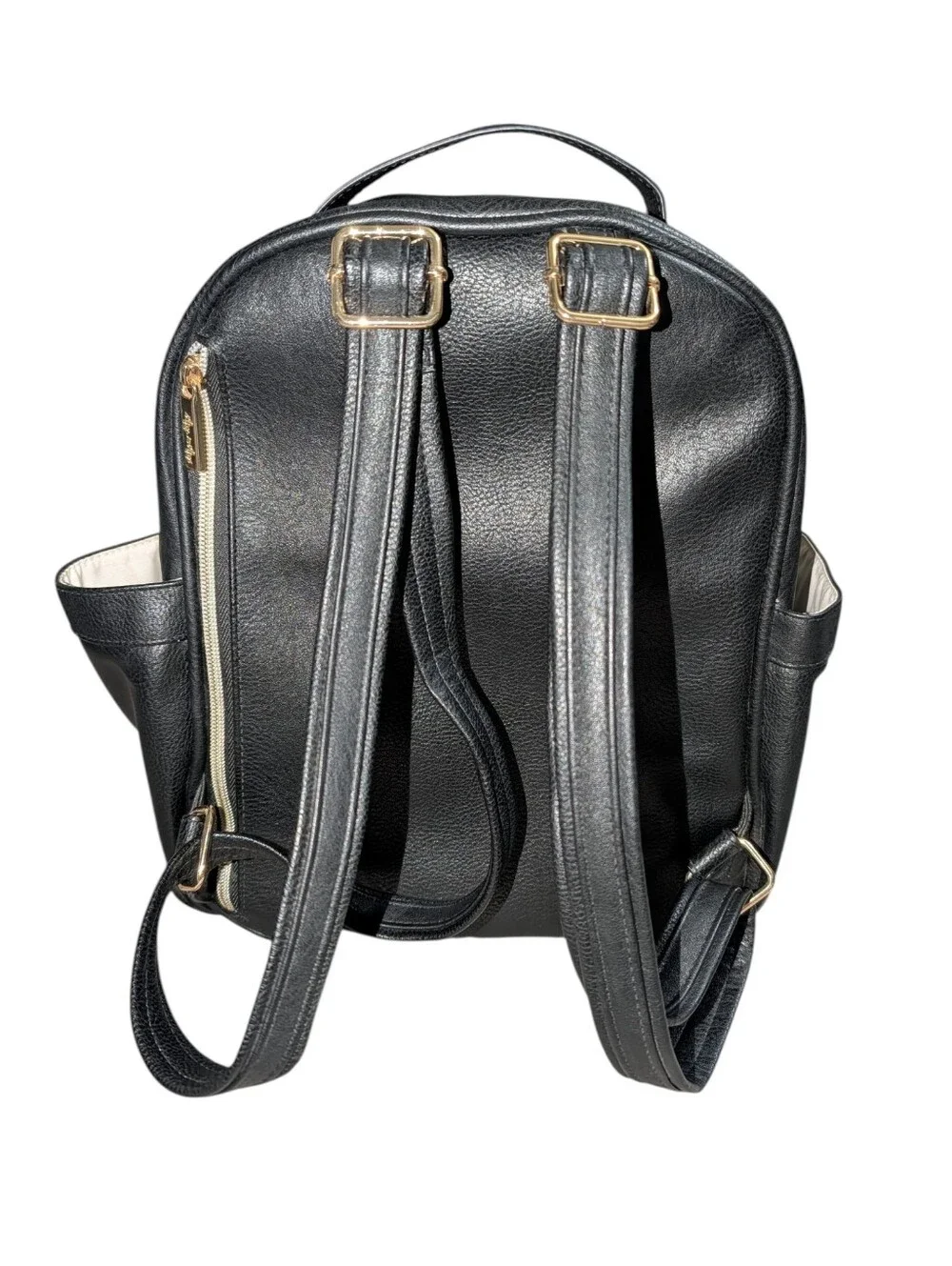 Itzy Ritzy Mini Diaper Bag Backpack Black And Gold Hardware